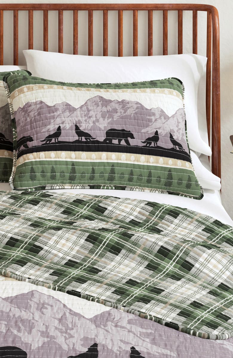 Woven & Weft Mountain Scene Plaid Quilt Set, Alternate, color,