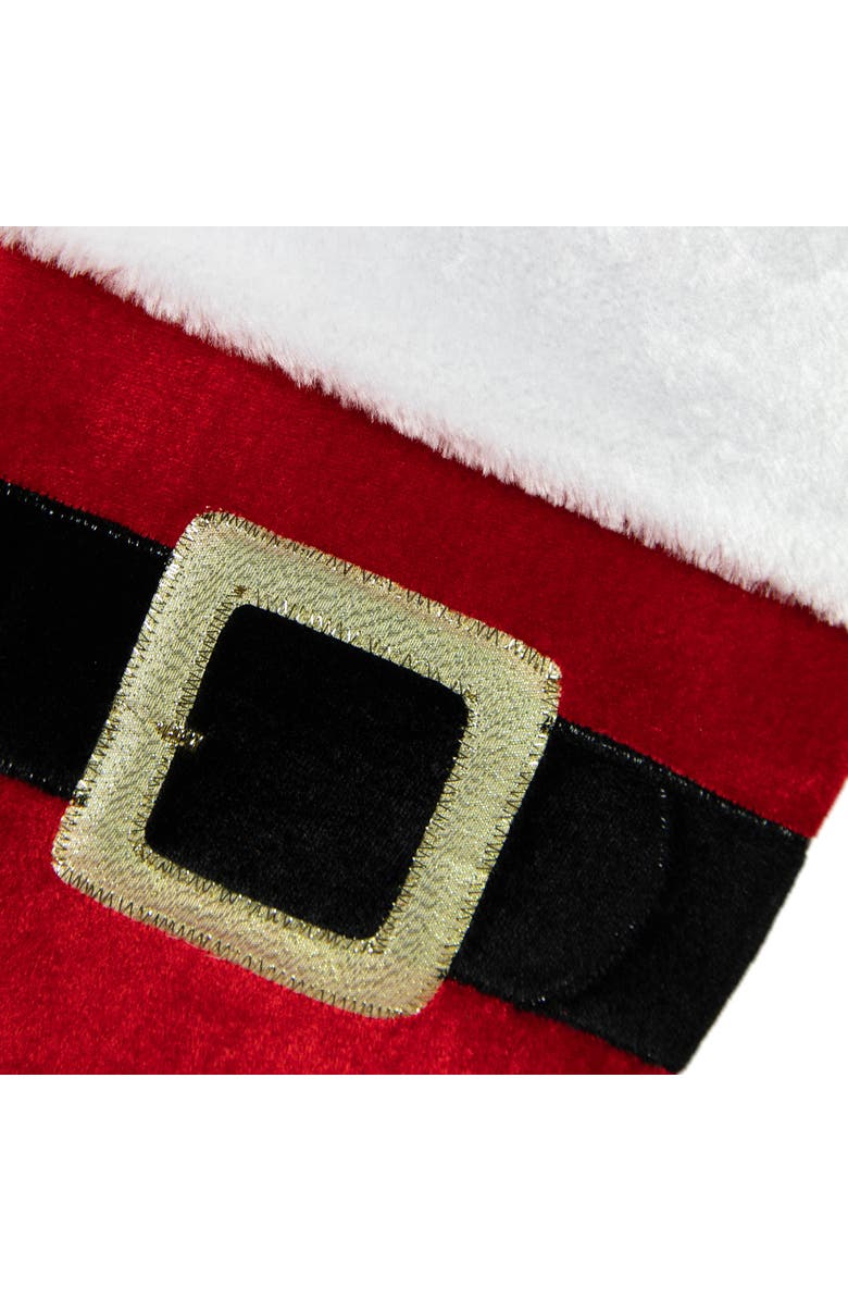 Northlight 20" Red and White Velveteen Santa Claus Belt Buckle Christmas Stocking, Alternate, color, 