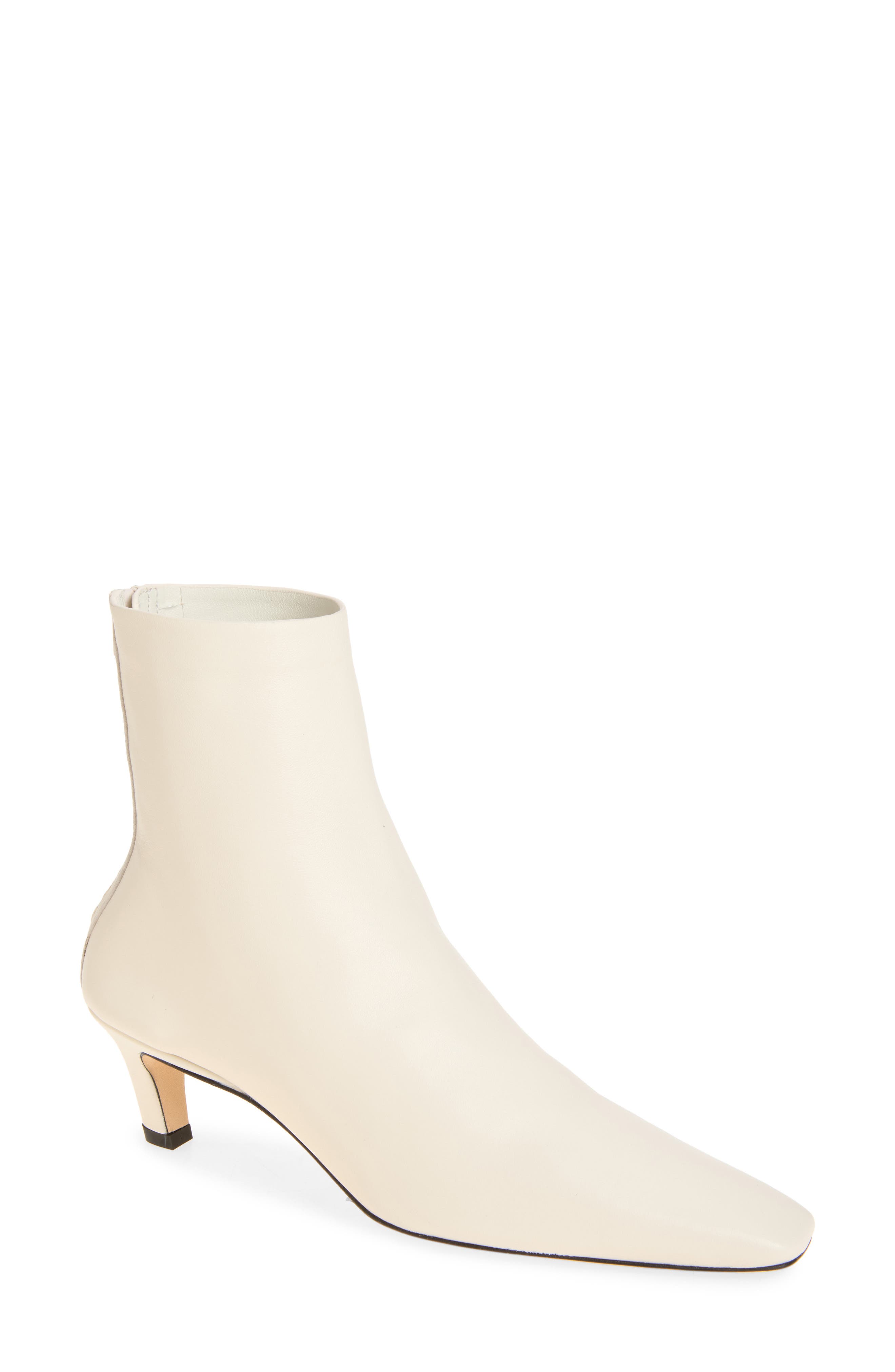 Slant Heel Bootie, Main, color, OFF-WHITE
