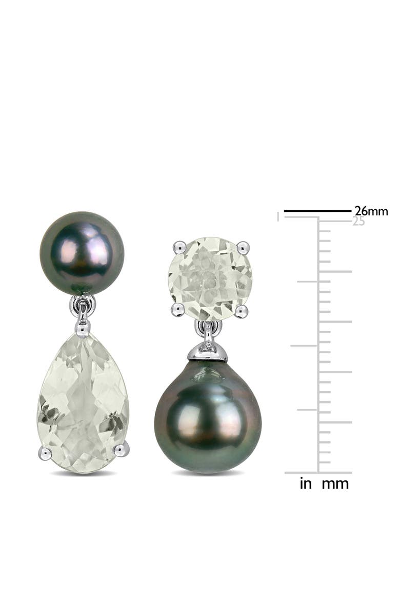 Cultured Tahitian Pearl & Stone Mismatch Drop Earrings, Alternate, color, MULTICOLOR