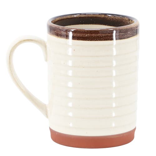 Gibson Home Terra Bella 4 Piece 18.5 Ounce Terracota Mug Set In White