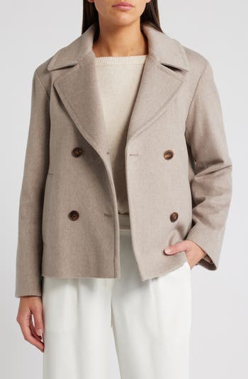 Fleurette passport wool peacoat button shops front fuzzy lined Coat