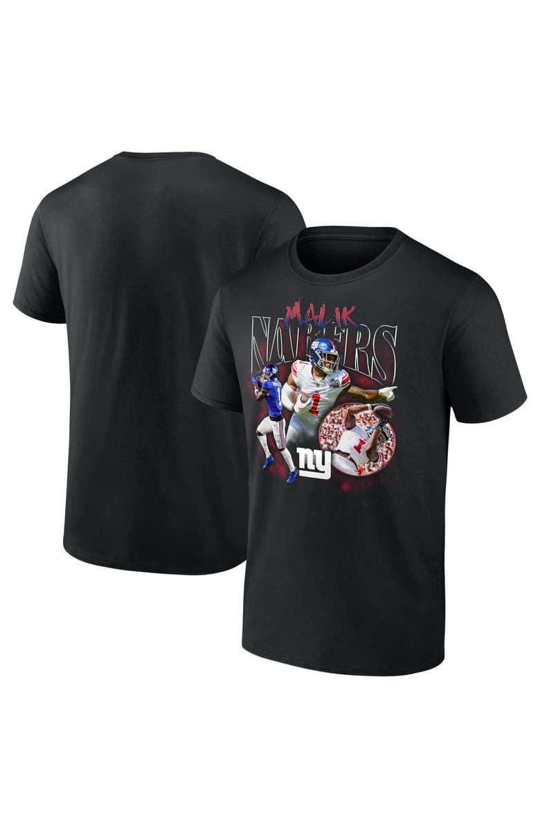 FANATICS Men's Fanatics Malik Nabers Black New York Giants Notorious Player Graphic T-Shirt, Main, color, Black