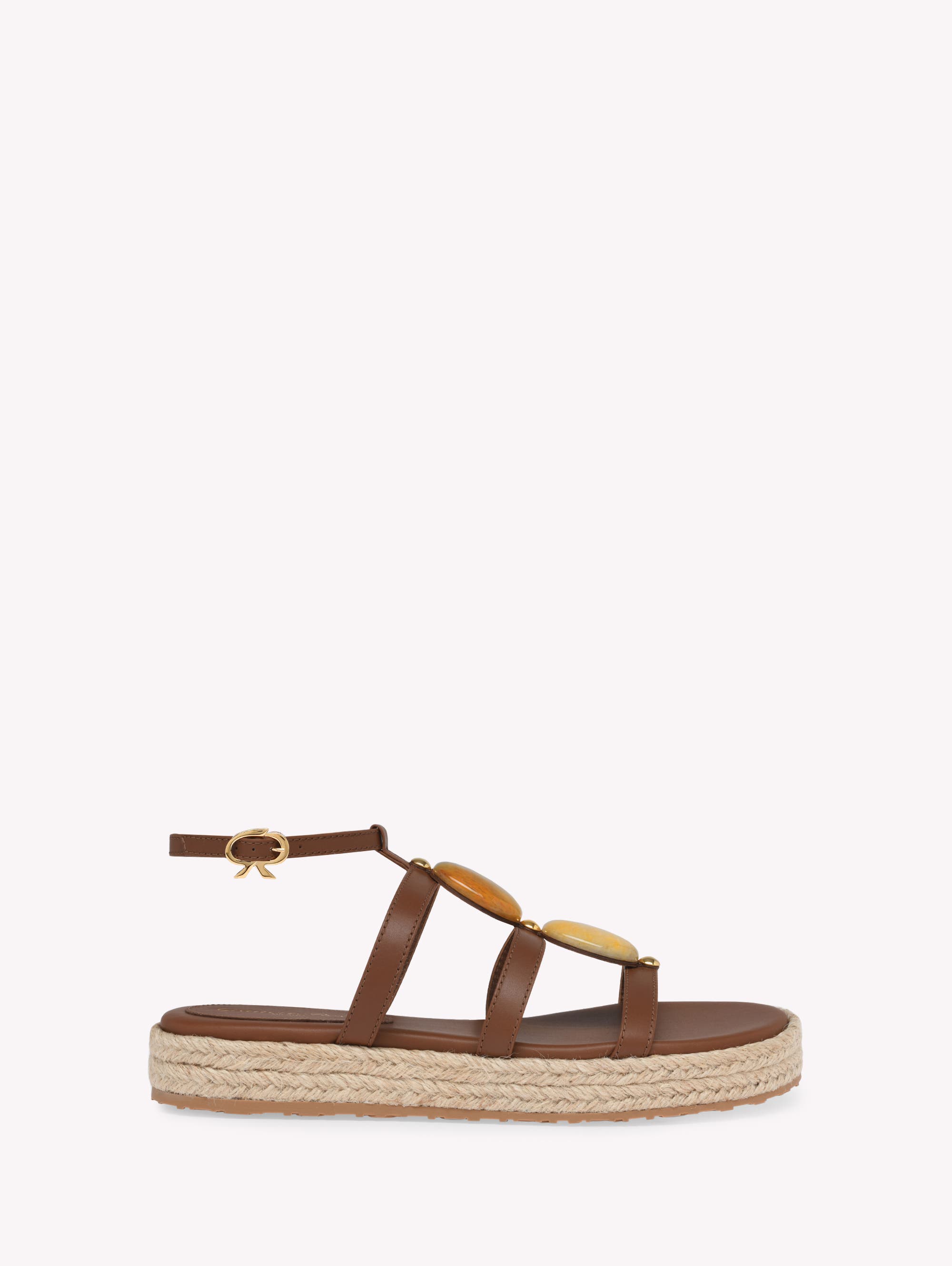 Gianvito Rossi Alicudi Espadrillas, Main, color, Brown Calf Leather