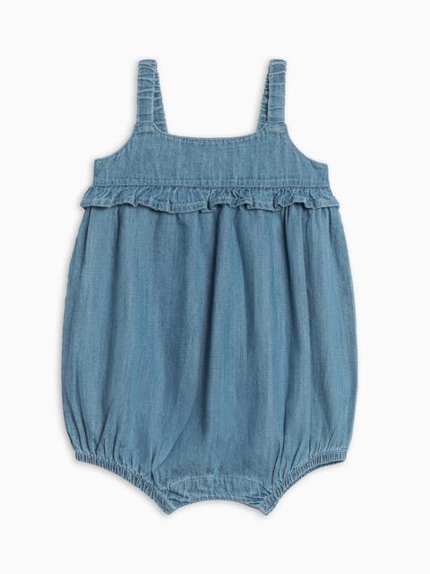 Organic Gemma Chambray Bubble Romper (Baby)