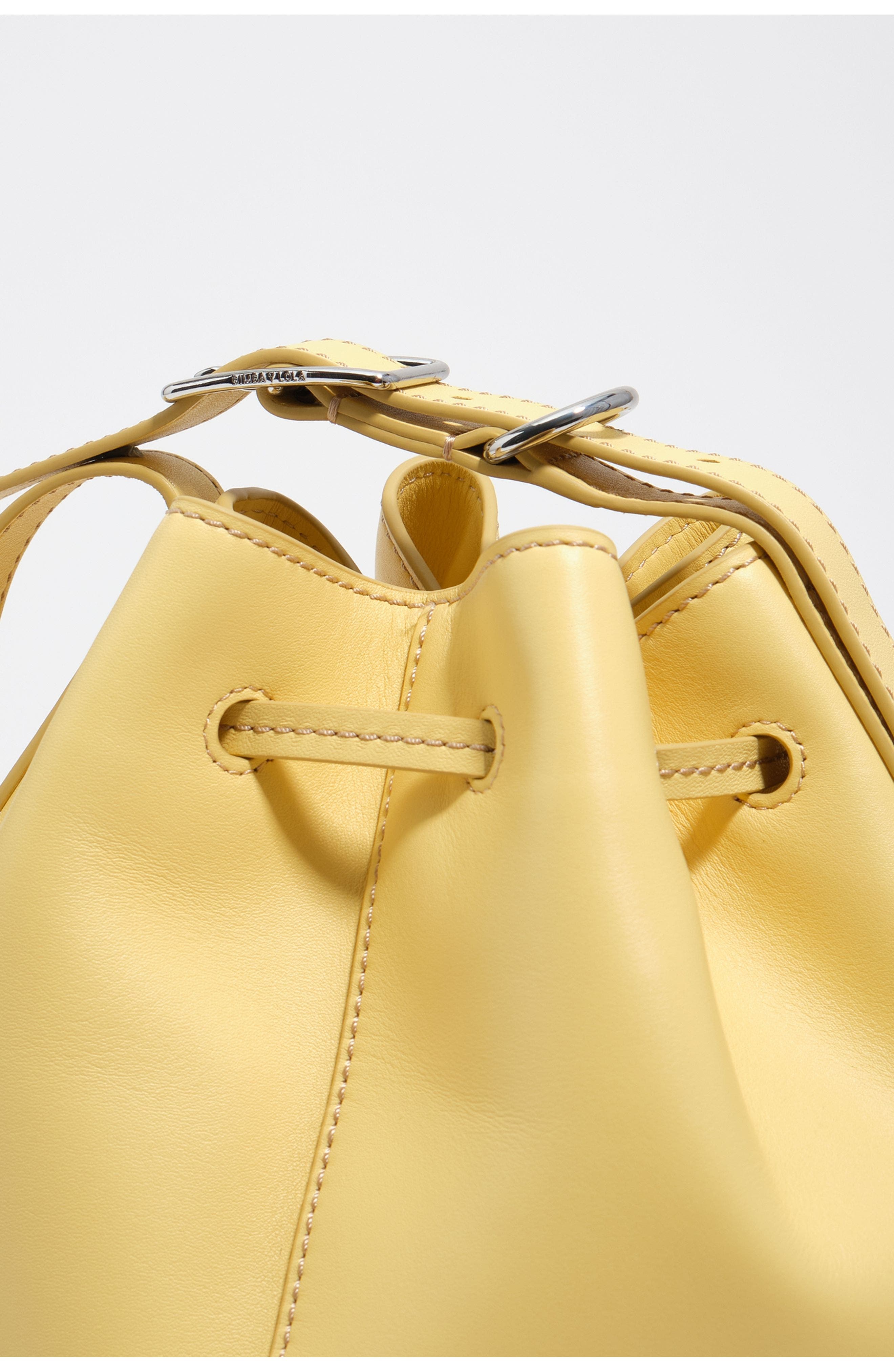 Large leather Carlino bucket bag, Alternate, color, BANANA