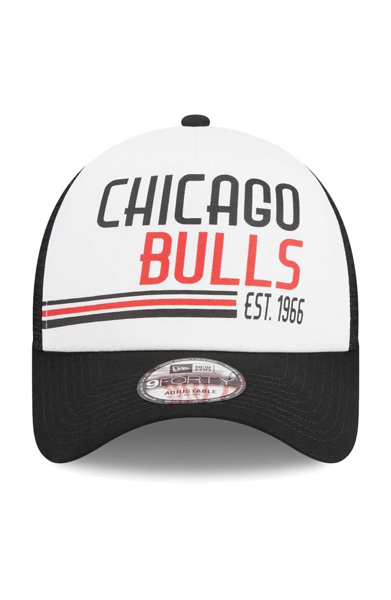 New Era Men's New Era White Chicago Bulls Lift Pass Foam Front Trucker 9FORTY Adjustable Hat, Alternate, color, White