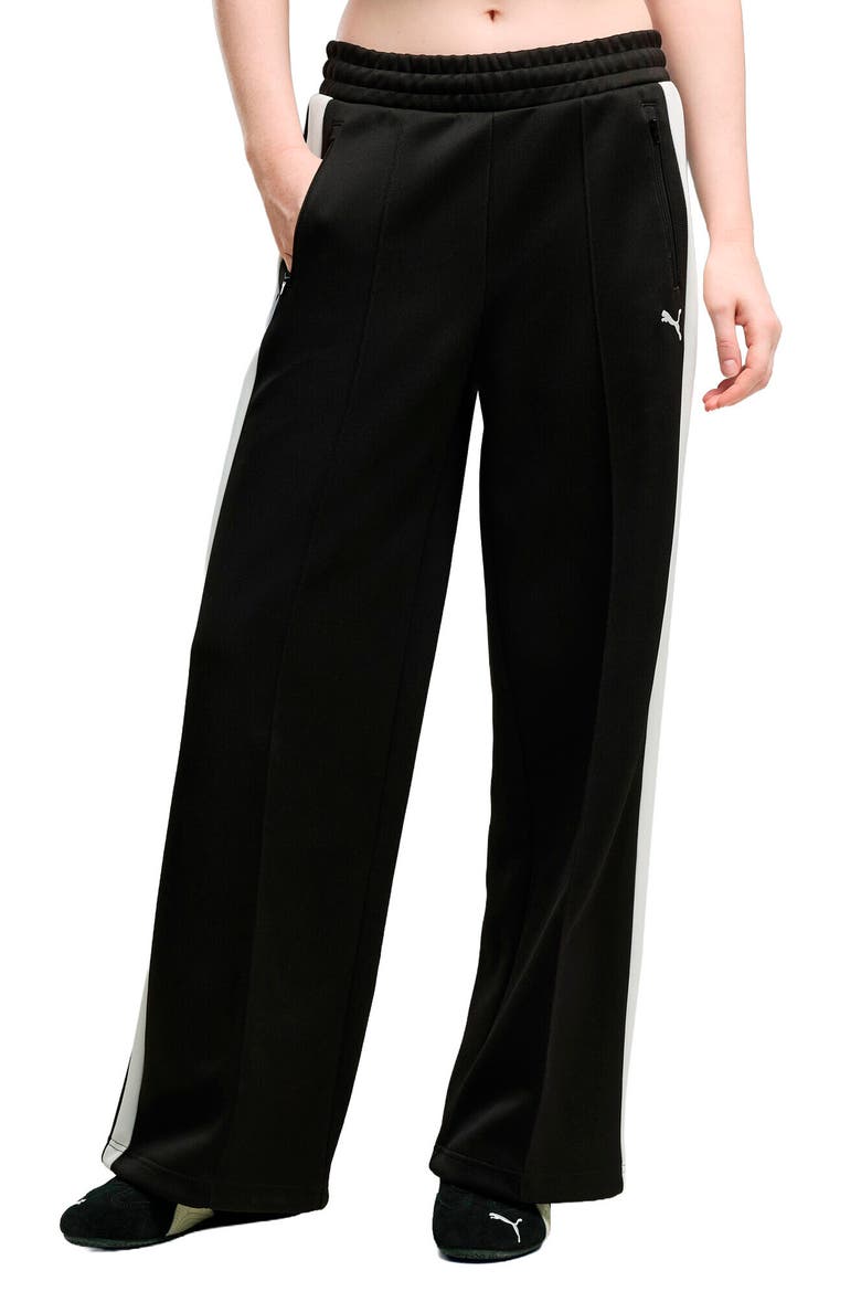T7 Wide Leg Track Pants, Main, color, PUMA BLACK