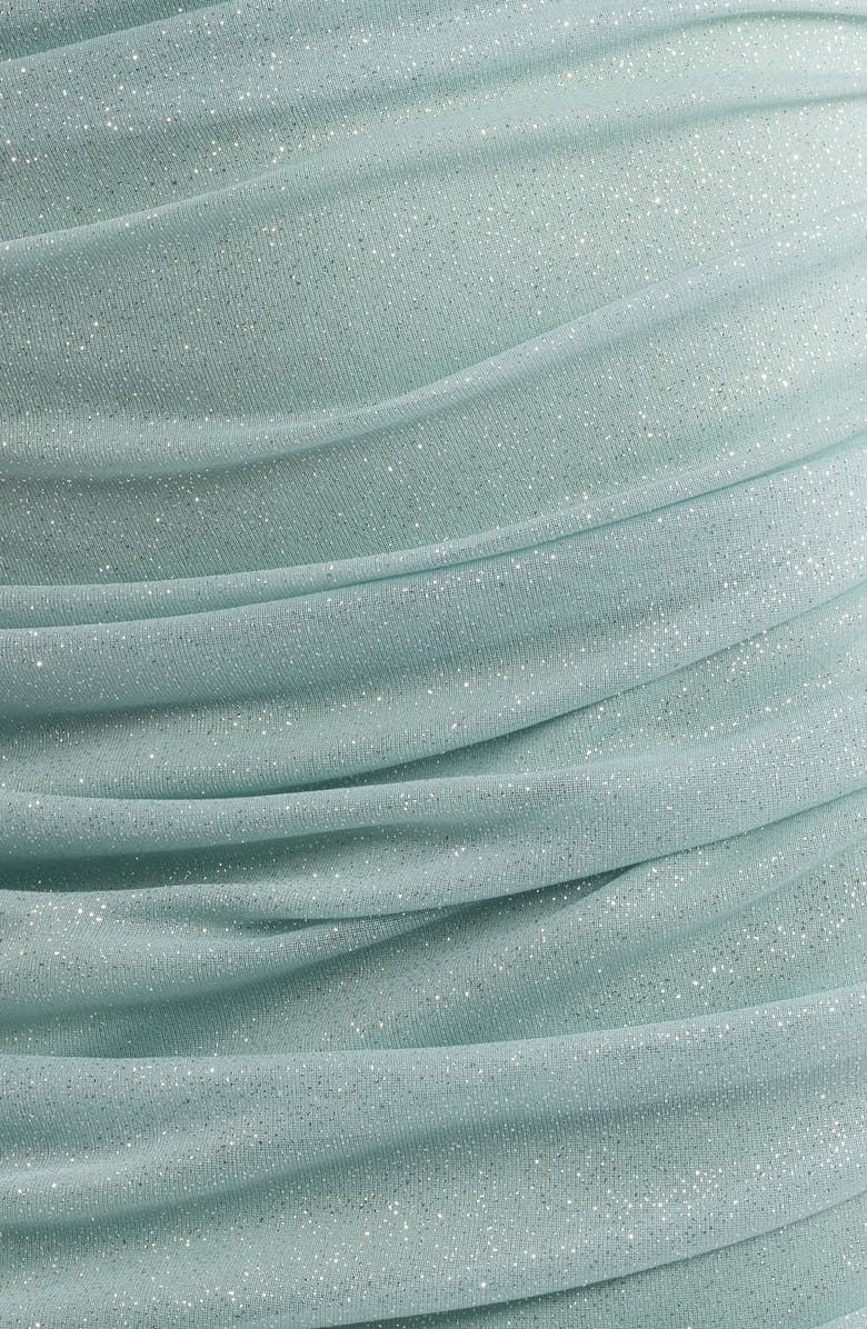 Jump Apparel Glitter Ruched Sleeveless Minidress, Alternate, color, Sage