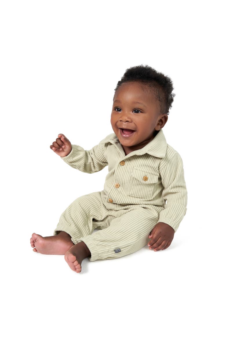 Corduroy Romper, Alternate, color, Sage