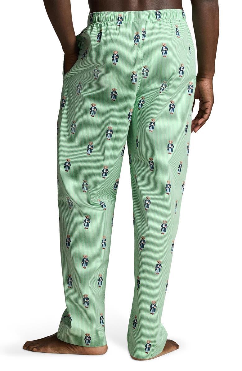 Polo Ralph Lauren Stripe Bear Print Pajama Pants, Alternate, color, Morning Robe Bear Stripe