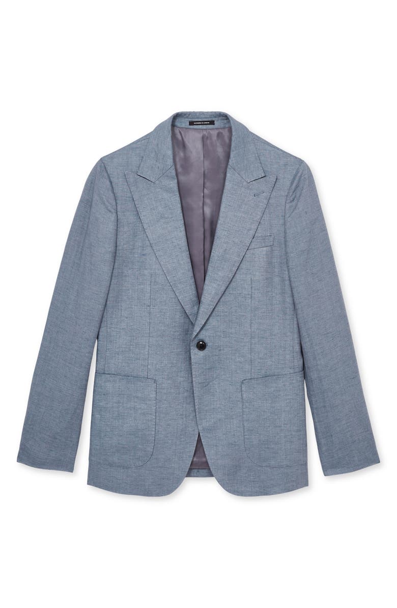 Reiss Warner Linen Blazer, Alternate, color, Airforce Blue