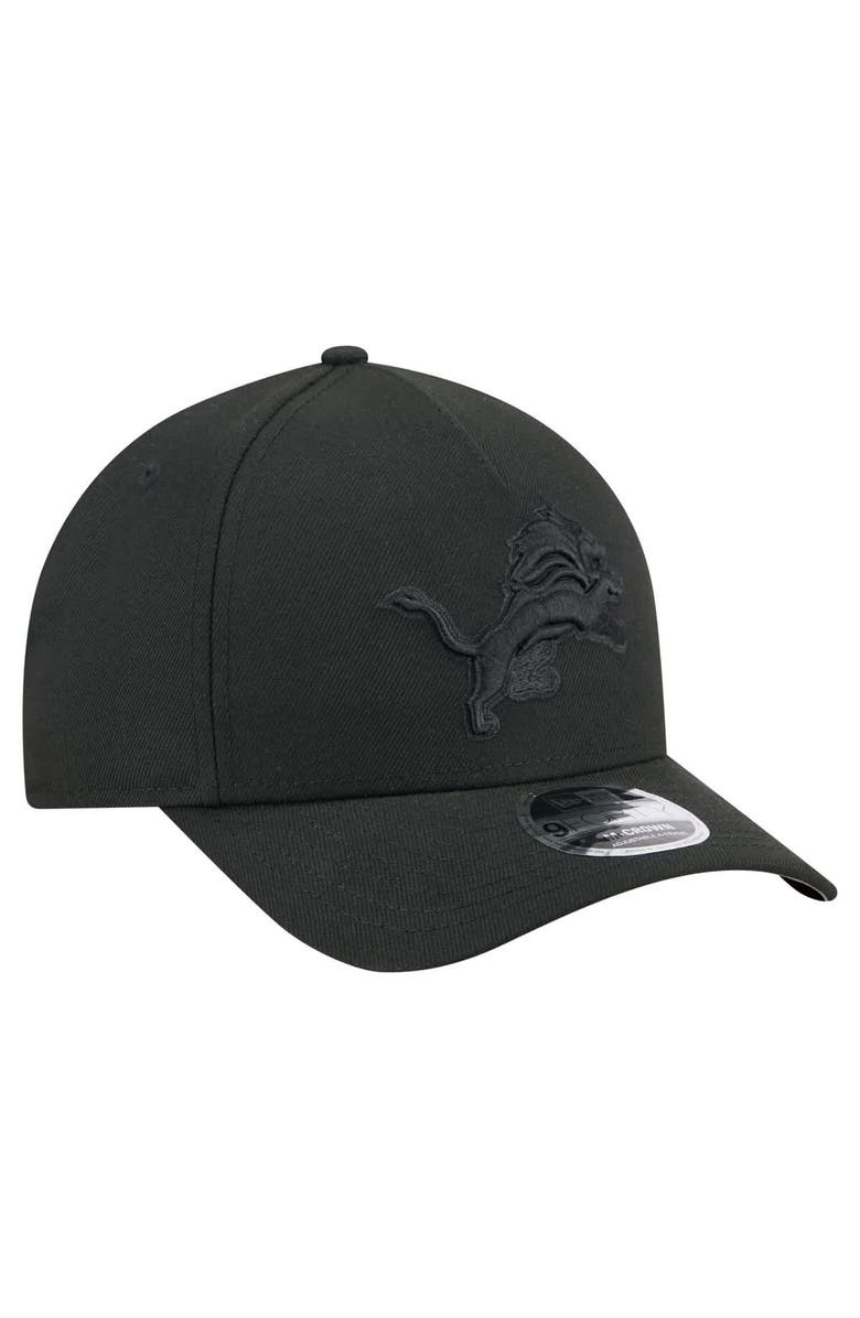 New Era Men's New Era  Black Detroit Lions Team Collection 9FORTY M-Crown A-Frame Adjustable Hat, Alternate, color, 