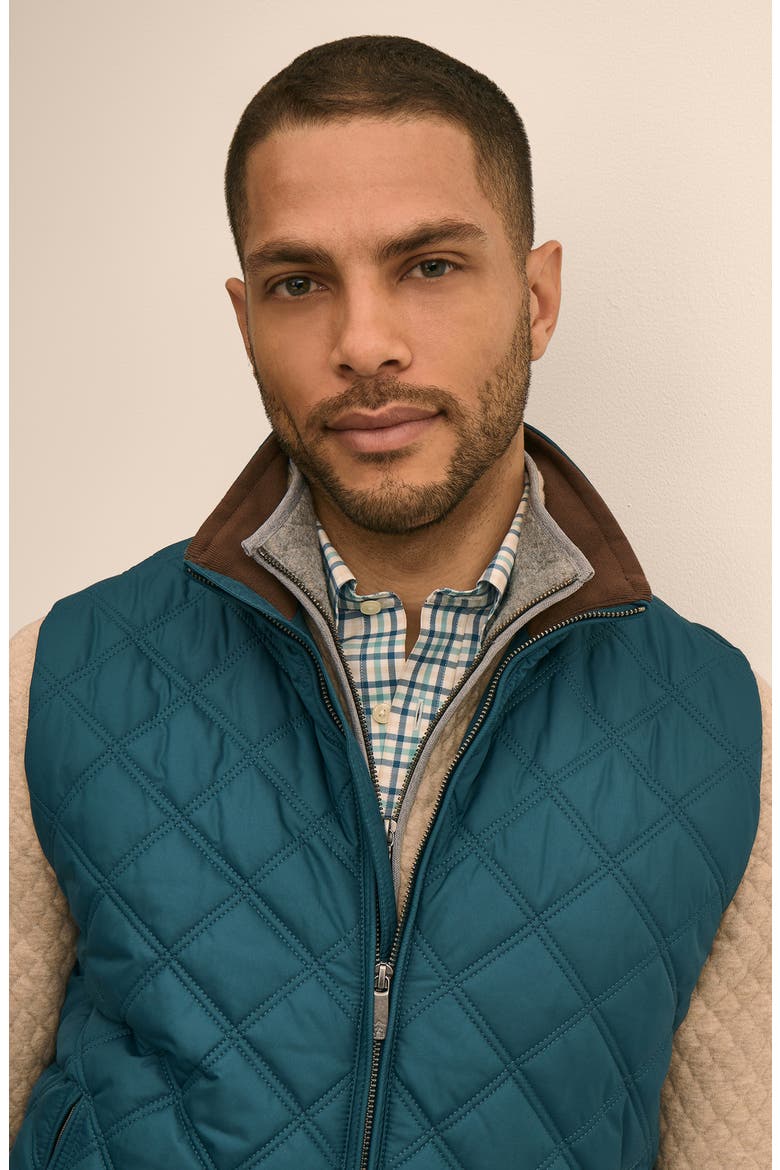 Diamond Quilted Vest, Alternate, color, MAJOLICA BLUE