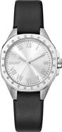 DKNY Three Hand Quartz Leather Strap Watch, 36mm