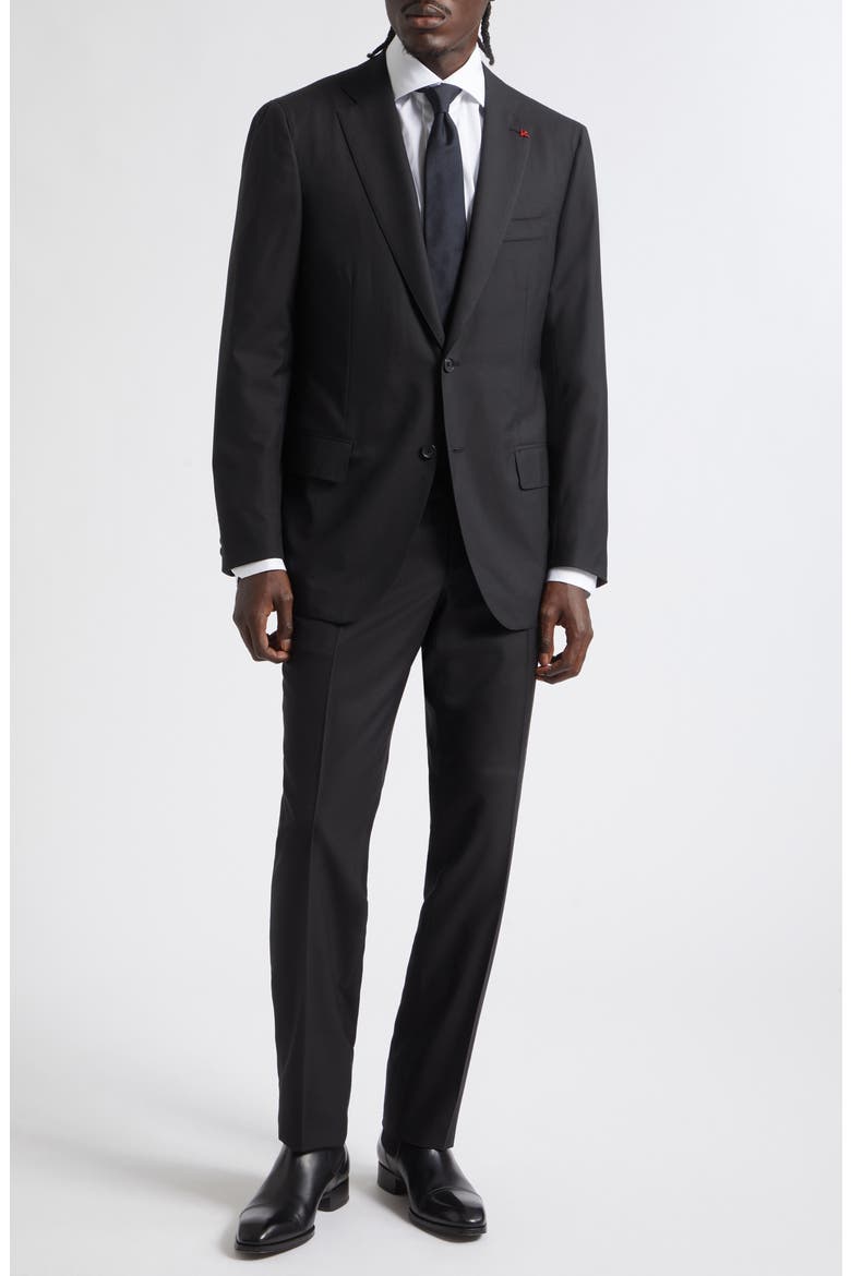 Sanita Solid Super 160s Wool Suit, Main, color, NAVY