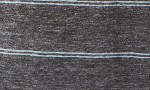 Robert Barakett Folsom Short Sleeve Stripe Linen Blend T-shirt In Gray