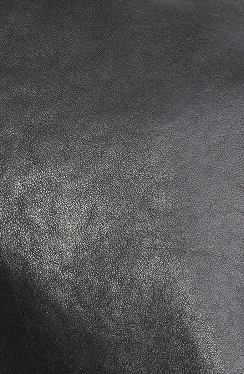 FRAME The Harrington Leather Bomber, Alternate, color, Black