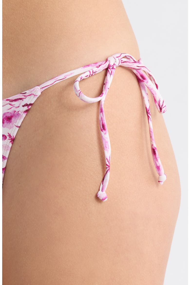High Cut Side Tie Bikini Bottoms, Alternate, color, PINK