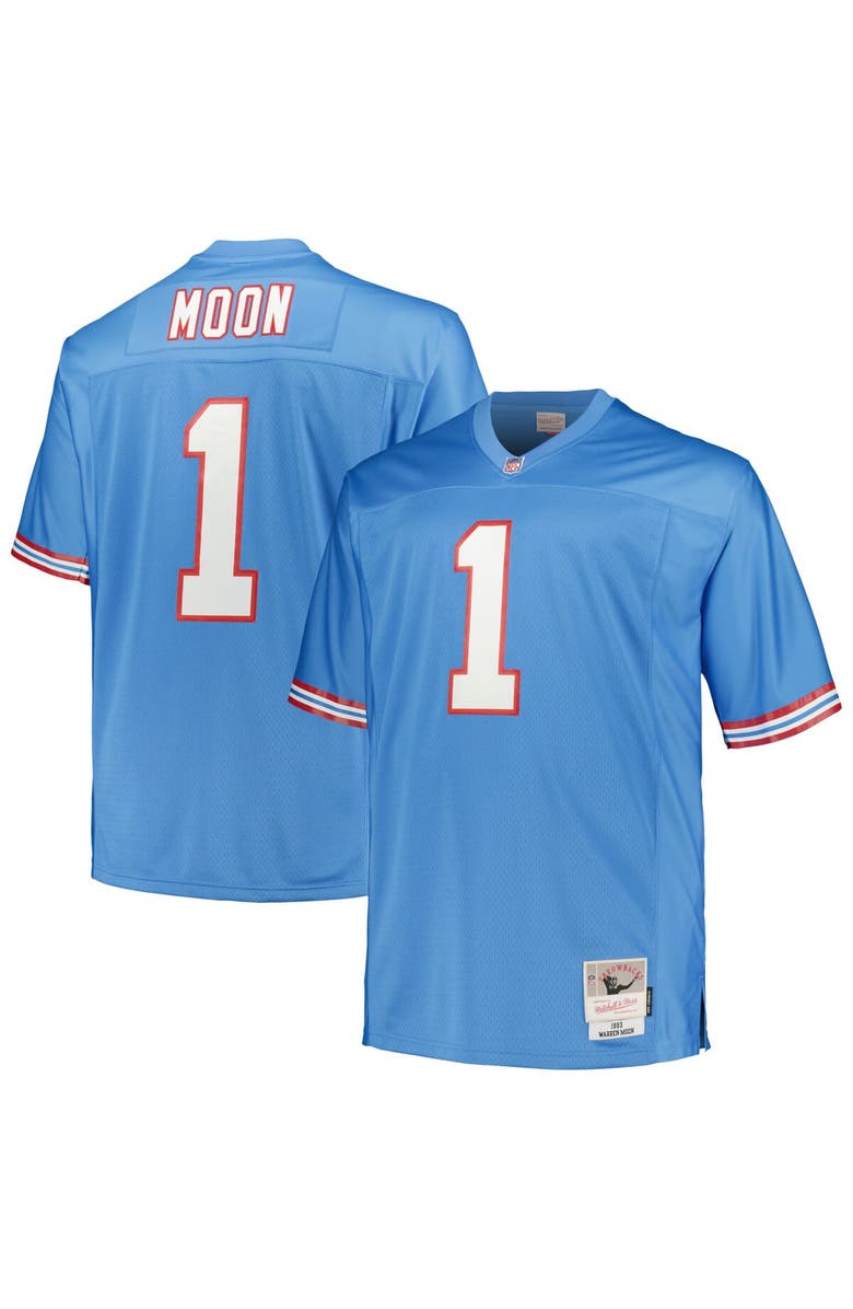 Mitchell & Ness Men's Mitchell & Ness Warren Moon Light Blue Houston Oilers Big & Tall 1993 Legacy Retired Player Jersey, Alternate, color, 