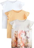 NEXT Kids' 3-Pack Assorted Flutter Sleeve T-Shirts
