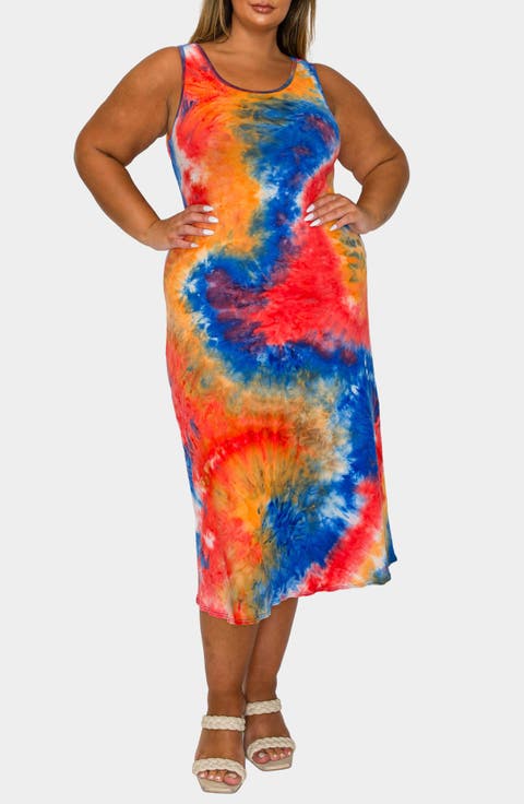 Zola Tie Dye Tank Dress (Plus)