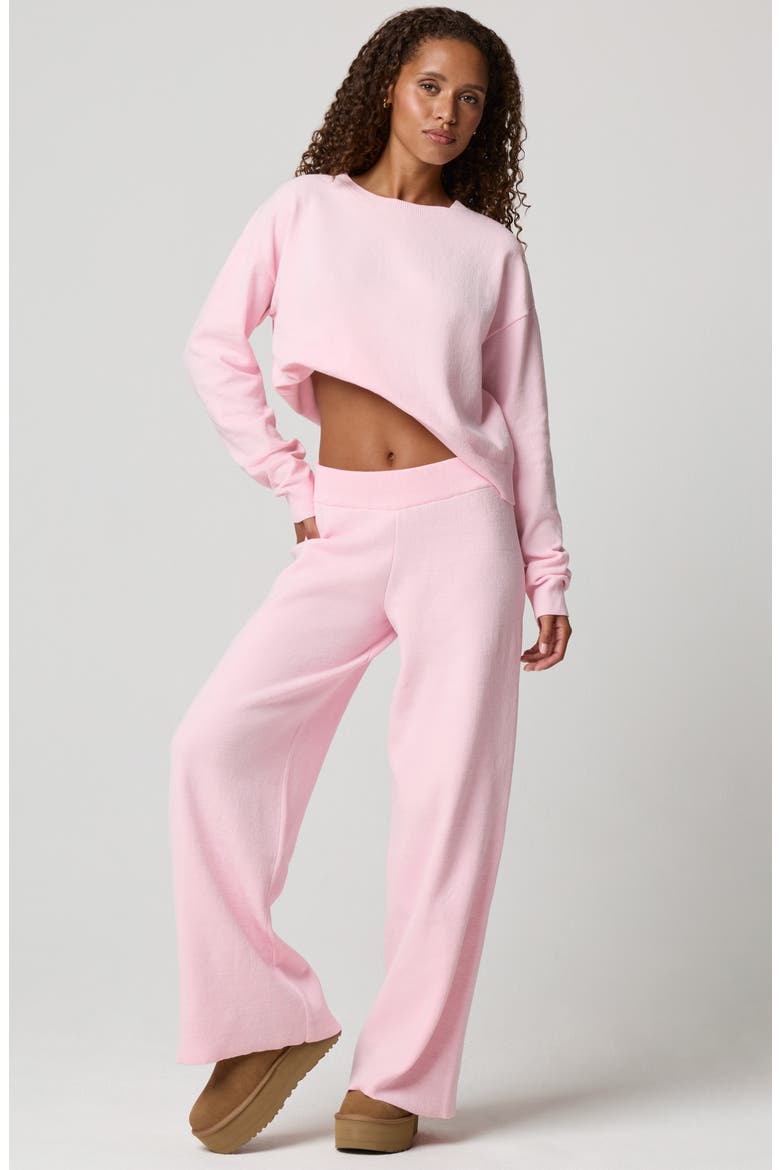 Chenille Wide Leg Pants, Alternate, color, BALLET SLIPPER