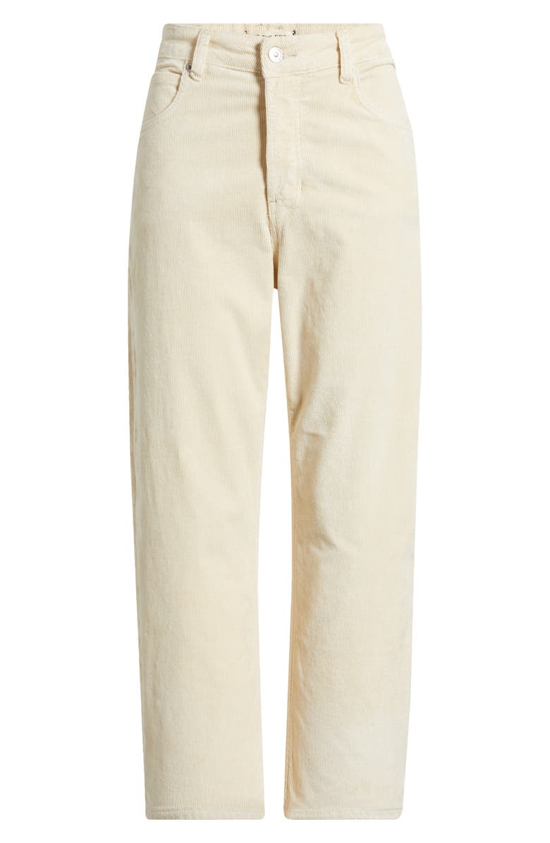 Free People Deep Trance Corduroy Wide Leg Ankle Pants, Alternate, color, White Swan