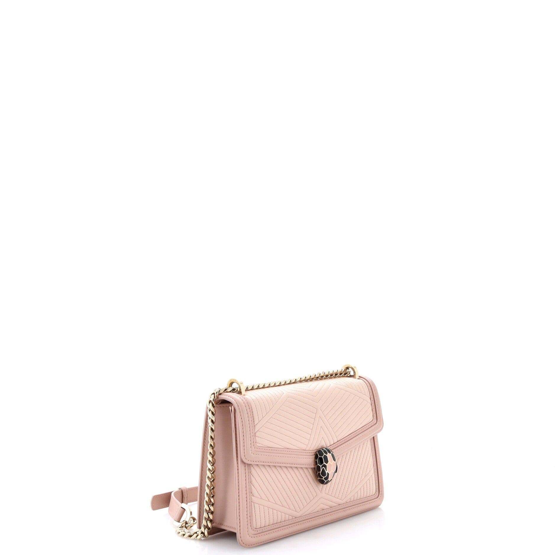 Serpenti Forever Shoulder Bag Quilted Leather Small, Alternate, color, Pink