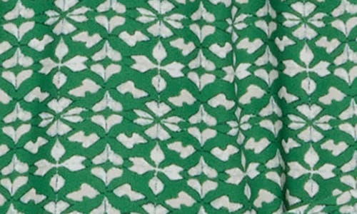 Max Studio Collared Midi Dress In Green/cream Ornate Elegance