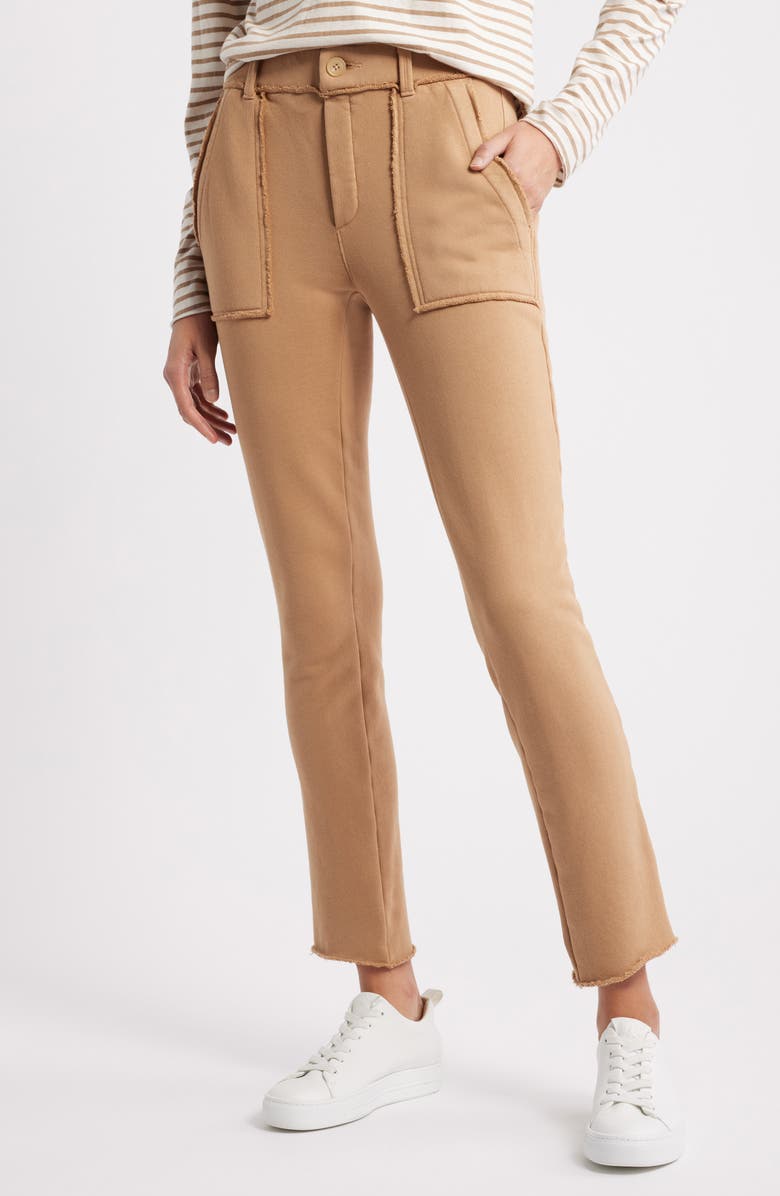 Frank & Eileen Blackrock Raw Edge Cotton Sweatpants, Main, color, Camel