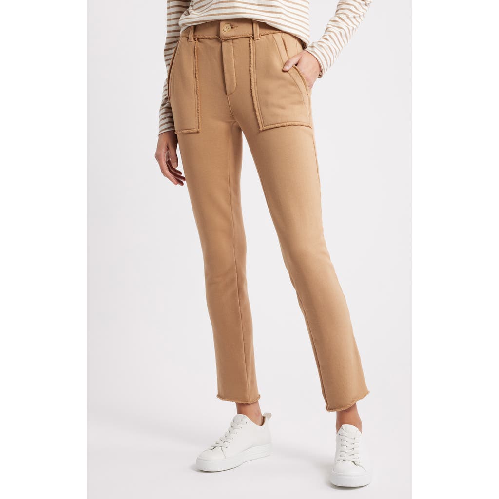 Frank & Eileen Blackrock Raw Edge Cotton Sweatpants In Brown