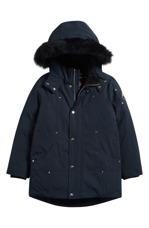 Kids' Down Parka with Removable Genuine Shearling Trim Hood (Little Kid & Big Kid)