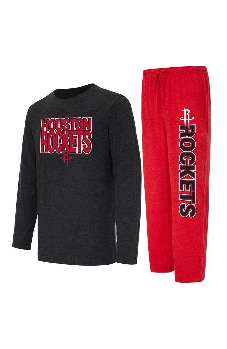 CONCEPTS SPORT Men's Concepts Sport Red/Black Houston Rockets Meter Long Sleeve T-Shirt & Pants Sleep Set, Main, color, 
