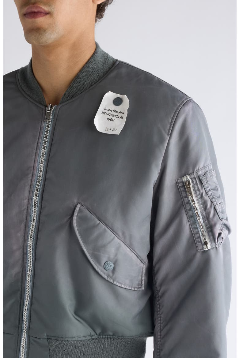 Orby Nylon Twill Bomber Jacket, Alternate, color, STONE GREY
