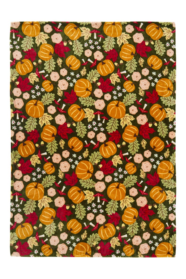 Fall Flora Throw Blanket, Alternate, color, NO COLOR