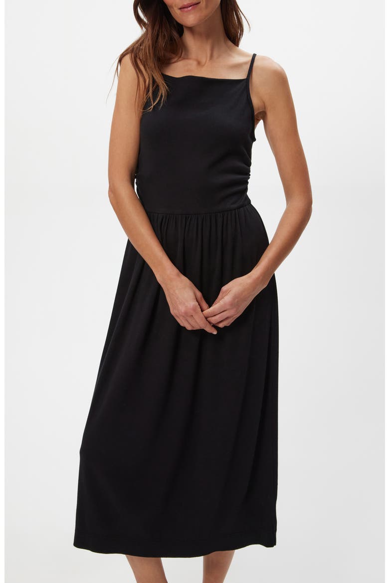Matilda A-Line Midi Dress, Alternate, color, BLACK