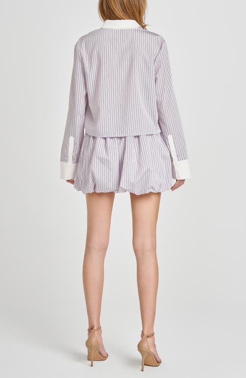Shop Wayf Bonnie Bubble Hem Skirt In Blu/bur Stripe