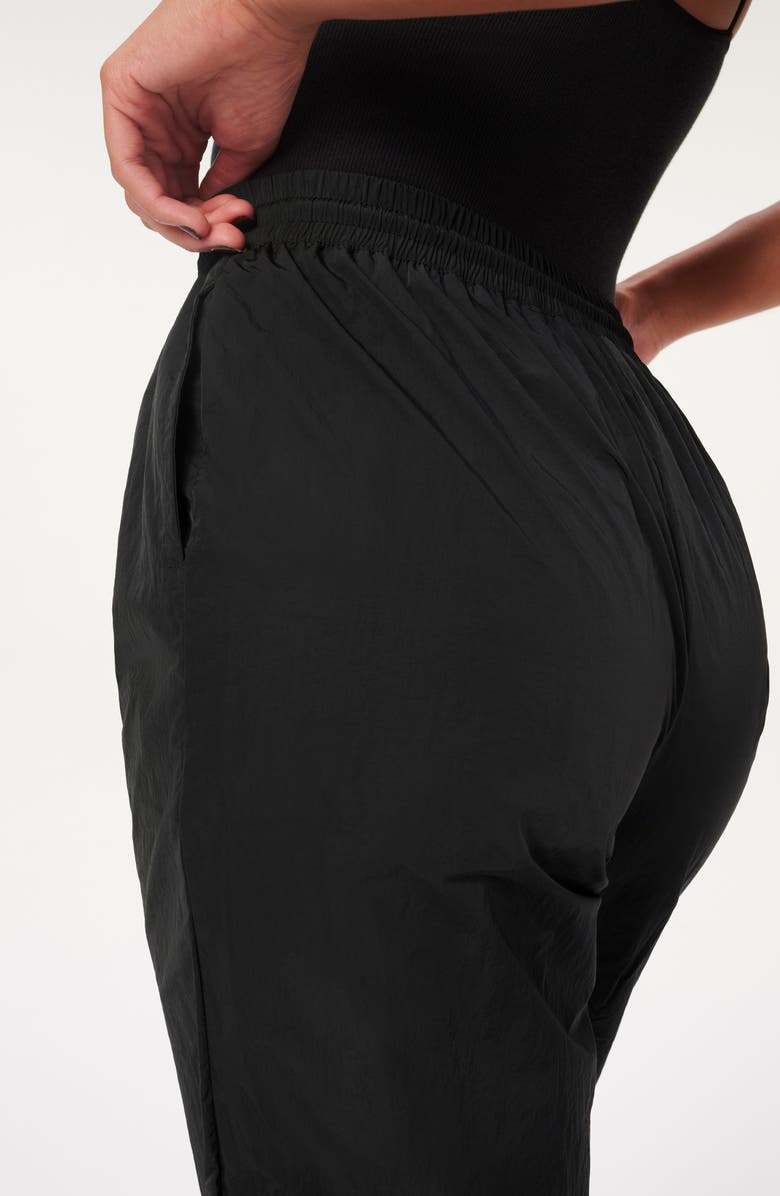 Good American Essential Nylon Track Pants, Alternate, color,