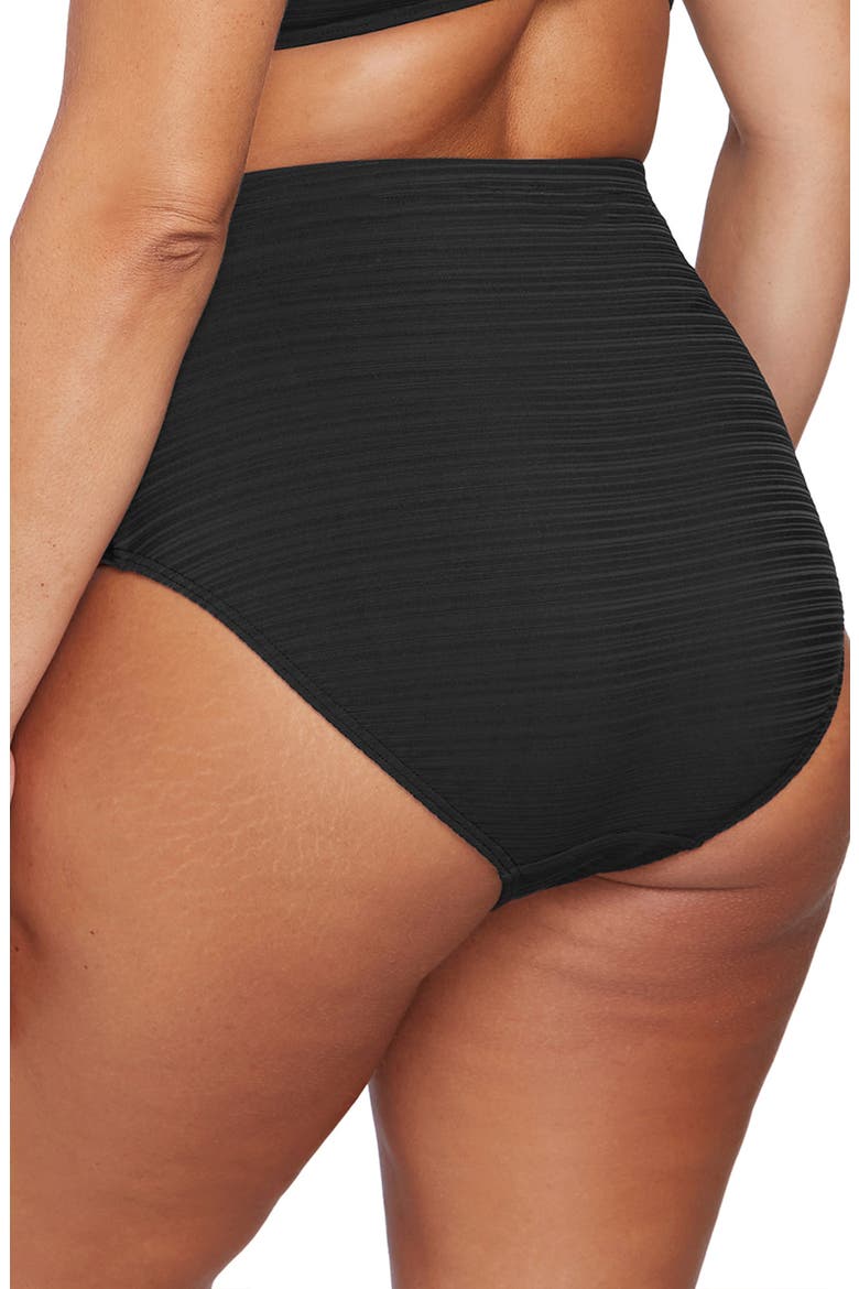 Aria Renoir High Waist Bikini Bottoms, Alternate, color, BLACK