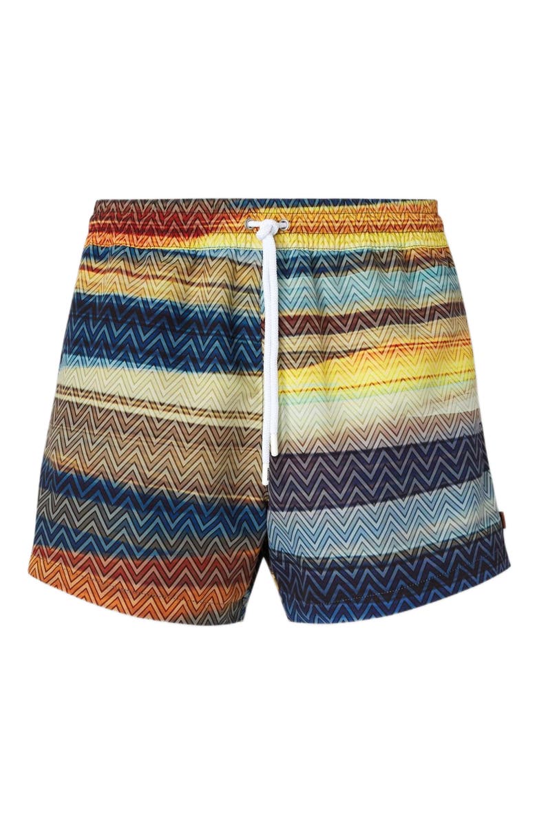 Missoni Swim Shorts With Gradient Zigzag Print, Alternate, color, Blue