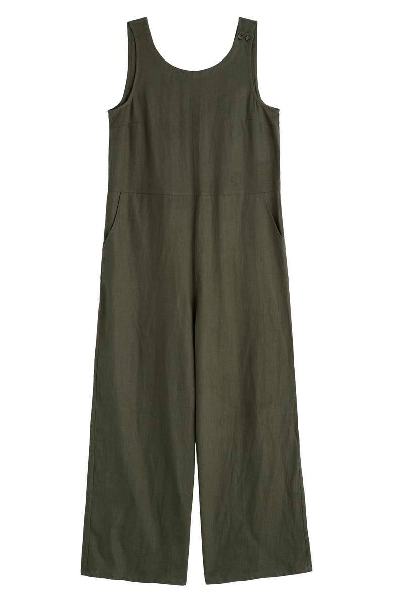 Seasalt Cornwall Salt Air Wide Leg Linen Jumpsuit, Alternate, color, Beech