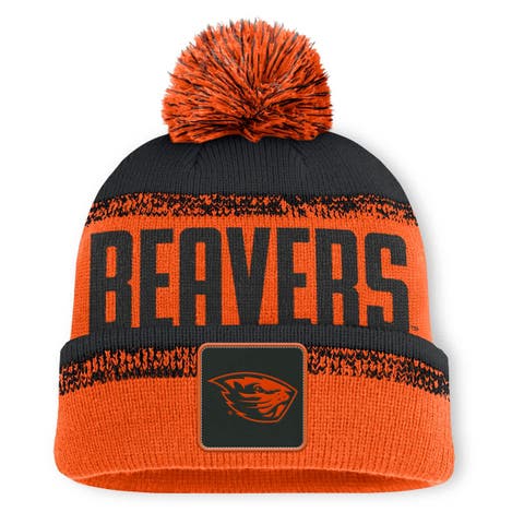 Men's Fanatics Orange/Black Oregon State Beavers Thrive Cuffed Knit Hat with Pom