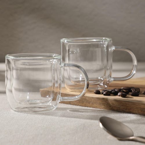 Mr Coffee Mr. Coffee Salon Espresso 2 Piece 3 Ounce Double Wall Insulated Glass Mug Set In Transparent