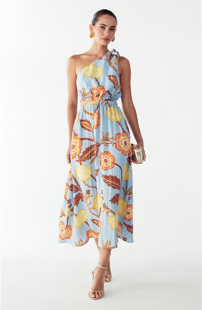ST MRLO Amile Midi Dress, Main, color, Coastal Floral