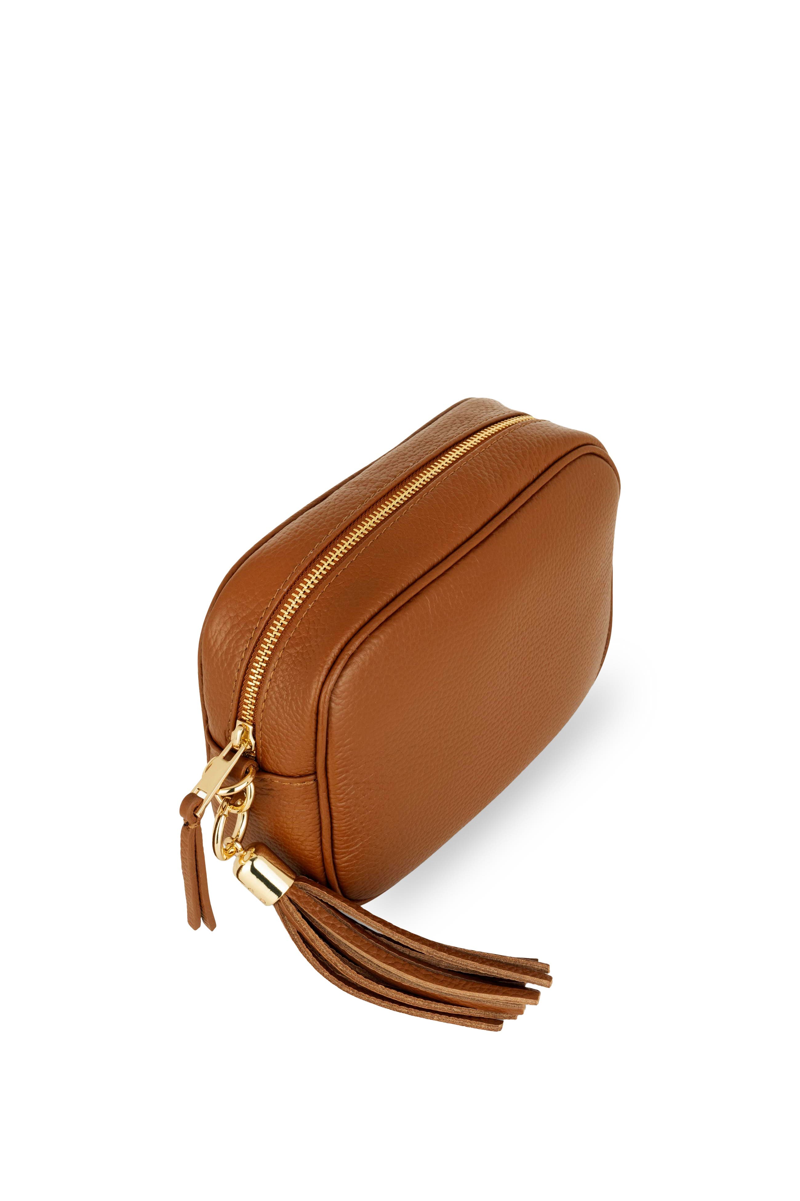 The Tassel Leather Crossbody Bag, Alternate, color, Tan