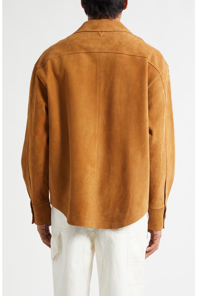 Suede Overshirt, Alternate, color, CARAMEL