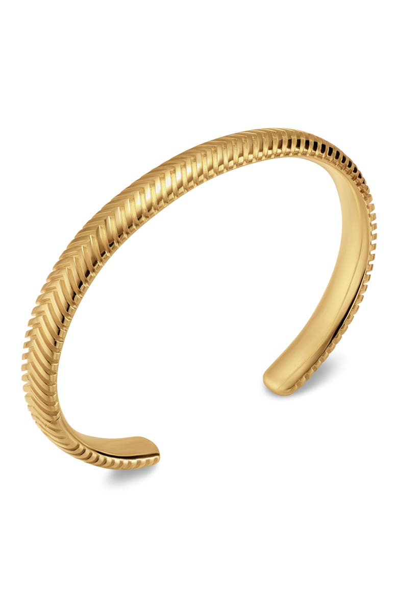 Chevron Cuff Bracelet in 18K Yellow Gold, Alternate, color, GOLD