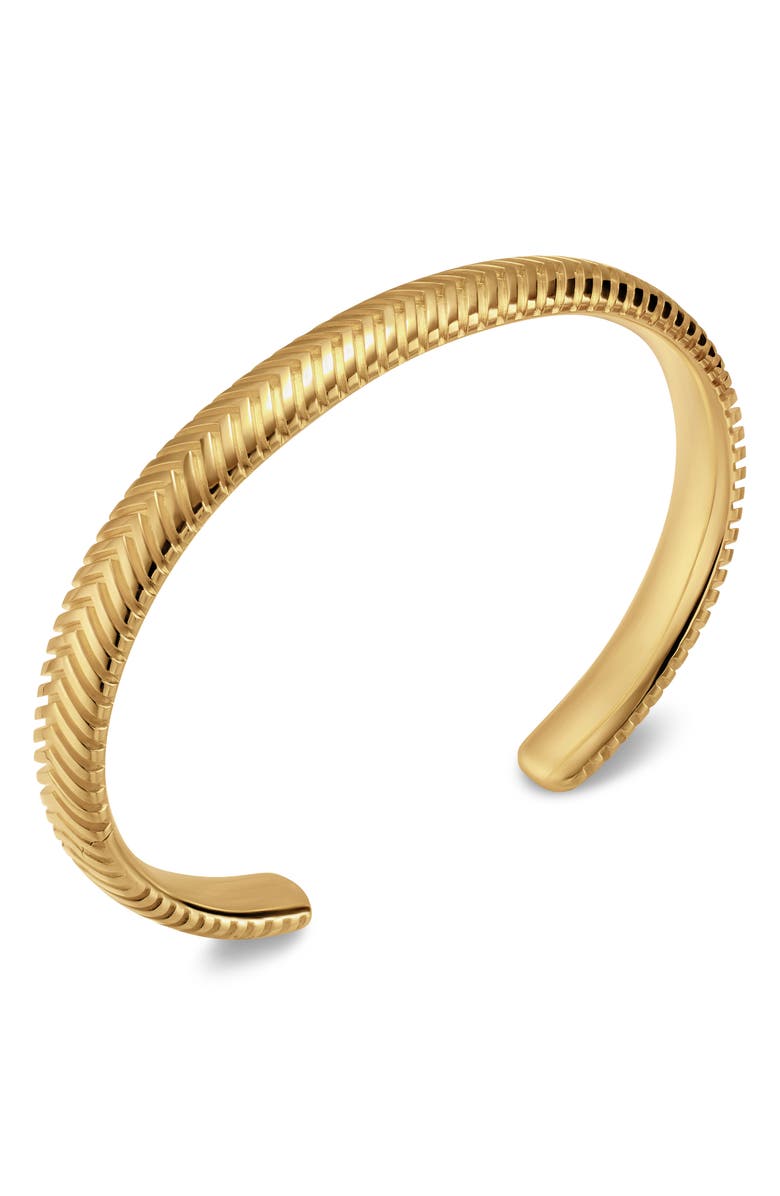 David Yurman Chevron Cuff Bracelet in 18K Yellow Gold, Alternate, color, Gold