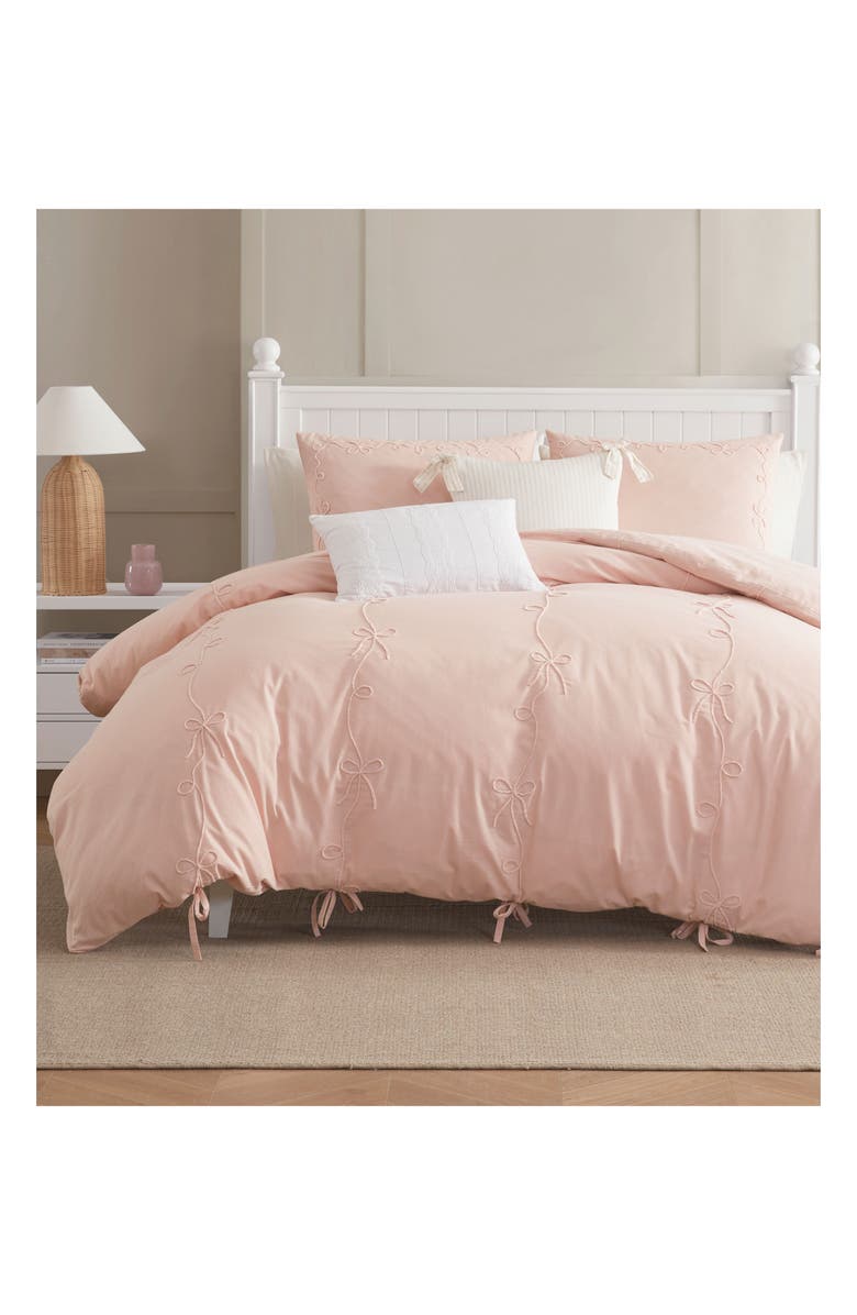 Peri Home Sasha Bows Duvet Cover 
Sham Set, Alternate, color, Blush